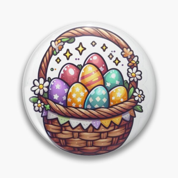 Item preview, Christmas basket with colorful eggs sticker designed and sold by Pablos2224.