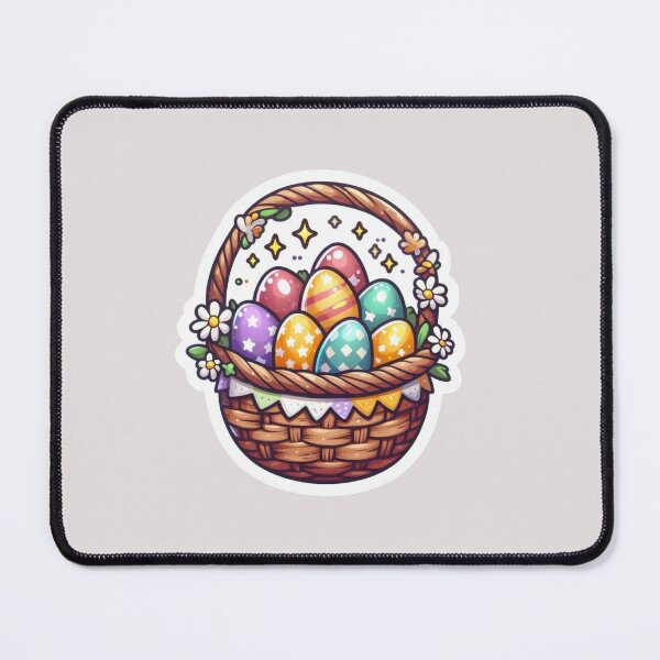 Item preview, Christmas basket with colorful eggs sticker designed and sold by Pablos2224.