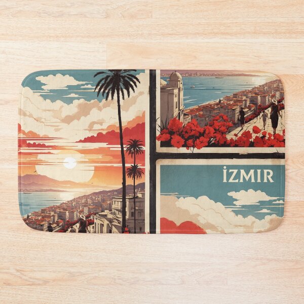 Item preview, Izmir Turkey Vintage Travel Poster designed and sold by TravelersGems.