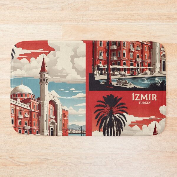 Item preview, Izmir Turkey Vintage Travel Poster designed and sold by TravelersGems.
