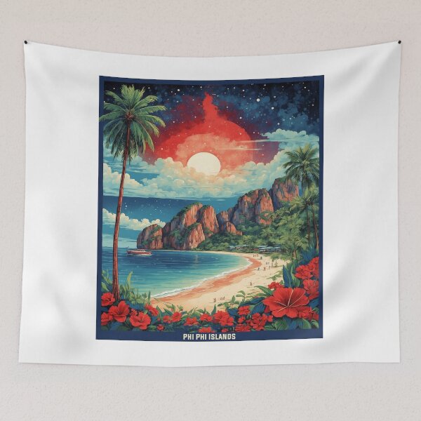 Artikelvorschau, Phi Phi Inseln Thailand Sternennacht Vintage Tourismus entworfen und verkauft von TravelersGems.