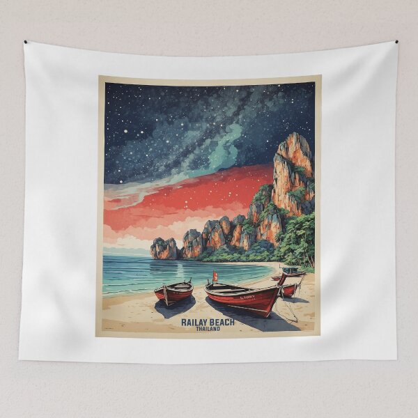 Item preview, Railay Beach Thailand Starry Night Vintage Tourism  designed and sold by TravelersGems.