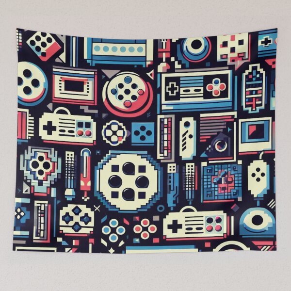 Item preview, Retro Tech Tapestry Weaving Nostalgia into Every Thread designed and sold by ArtComixHaven.
