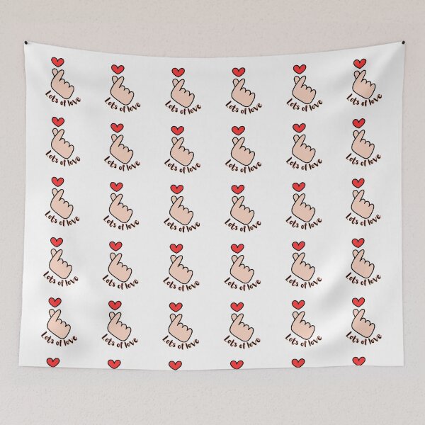 Item preview, Korean heart hand symbol with typography texted of lots of love. designed and sold by Chicas-wonder.