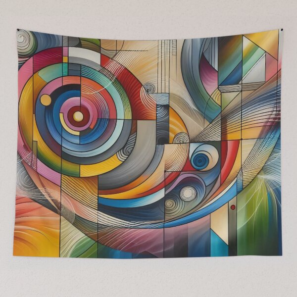 Item preview, Abstract Swirls Merging with Modernity in Vibrant Artwork designed and sold by ArtComixHaven.