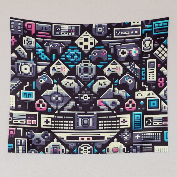 Item preview, Pixelated Dreamscape Woven from the Fabric of Technology designed and sold by ArtComixHaven.