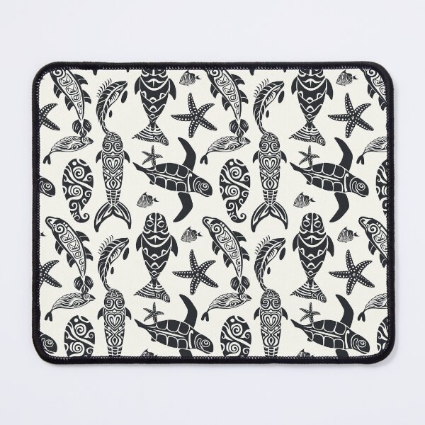 Item preview, Tribal Kanak line seamless ornament of images of sea animals - 3 designed and sold by me-Midbar.