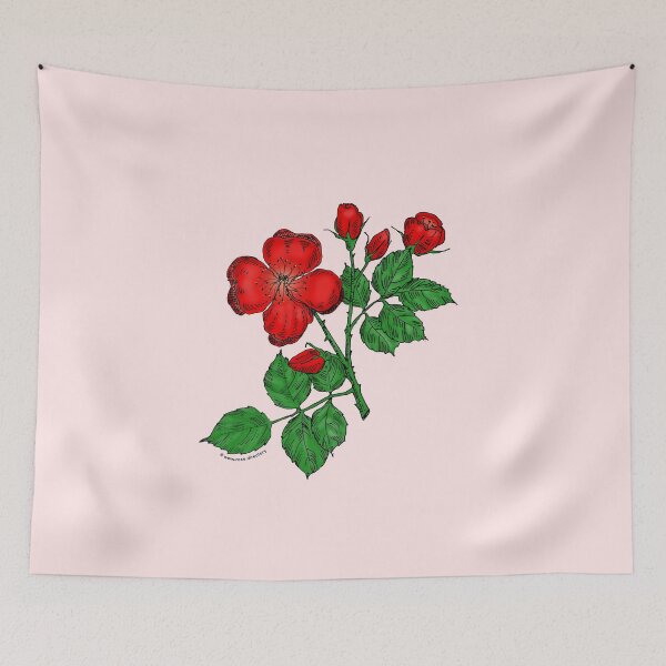 Item preview, Bright Red Quartered Rose Bloom Semi-Double 8-15 Petals In 2 Rows designed and sold by Rachael Taylor.