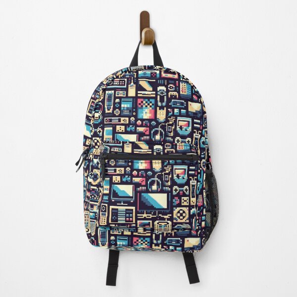 Item preview, A Pixelated Collage of Retro Gadgets and Digital Fun designed and sold by ArtComixHaven.