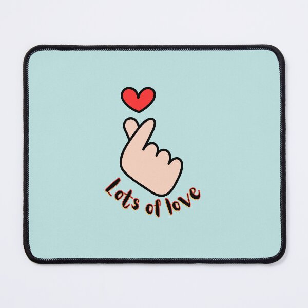 Item preview, Korean heart hand symbol with typography texted of lots of love. designed and sold by Chicas-wonder.