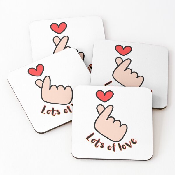Item preview, Korean heart hand symbol with typography texted of lots of love. designed and sold by Chicas-wonder.