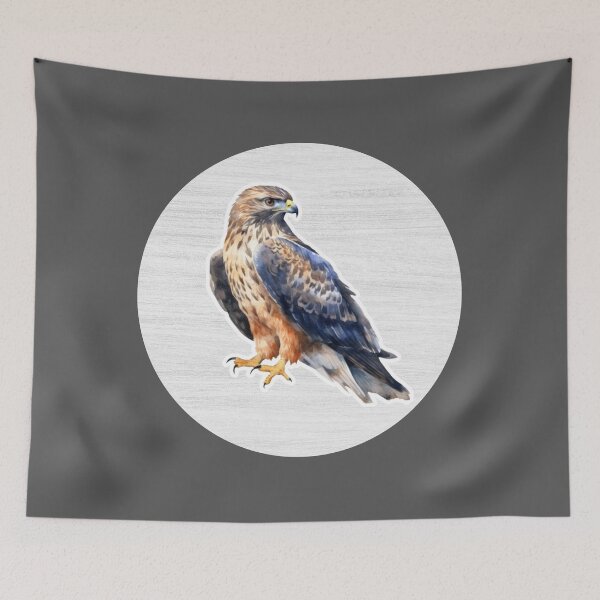 Item preview, Hawk Watercolor Drawing designed and sold by LivingColorful.