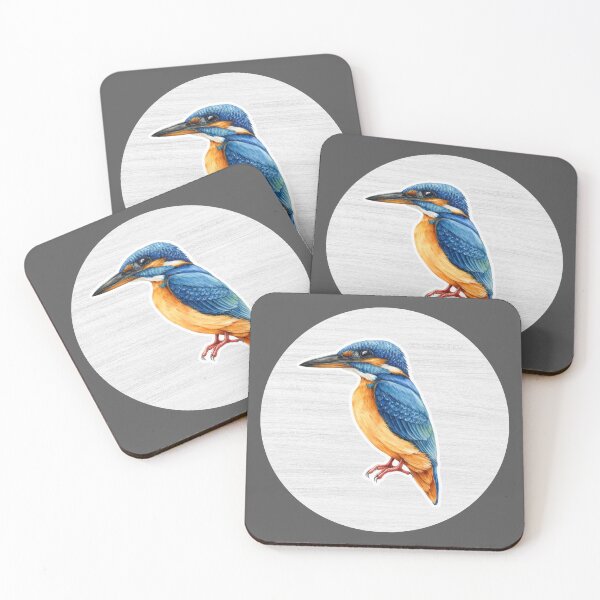 Item preview, Kingfisher Watercolor Drawing designed and sold by LivingColorful.