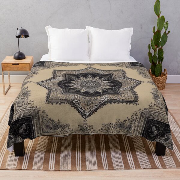 Item preview, RogerPattern - "Elegant Latte & Black Bandana: Style for Wear & Home" designed and sold by RogerPattern.