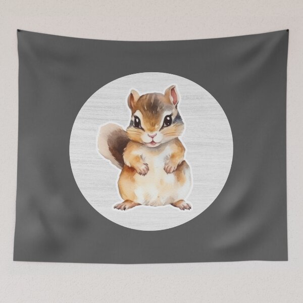 Item preview, Cute Squirrel Watercolor Drawing designed and sold by LivingColorful.