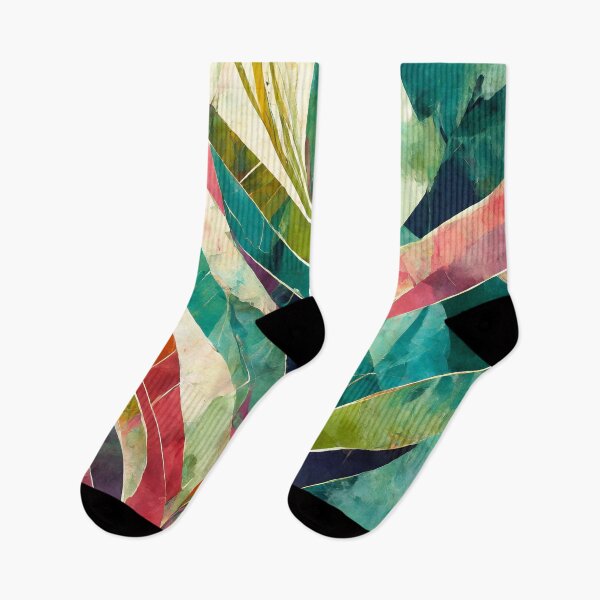 Item preview, Tropical Leaves Green Orange Jungle Rainforest  designed and sold by tsuttles.