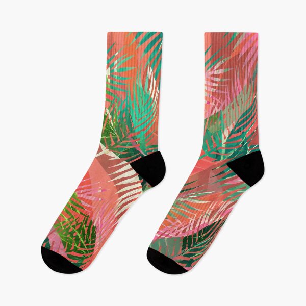 Item preview, Colorful Tropical Leaves Green Orange designed and sold by tsuttles.