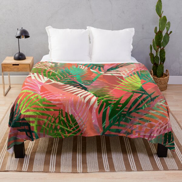 Item preview, Colorful Tropical Leaves Green Orange designed and sold by tsuttles.
