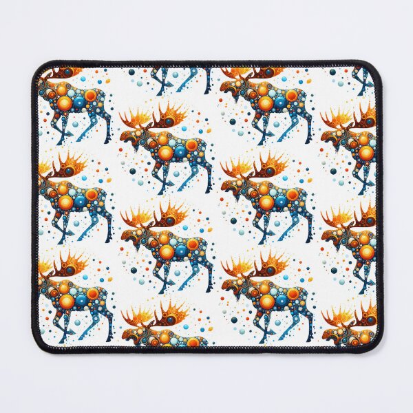Item preview, Magnificent Moose in Gold and Blue by heidiannemorris © designed and sold by FOLK ART FUSION by heidiannemorris.