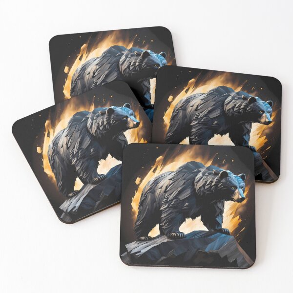 Item preview, Obsidian Bear Statue, Ai Generated Art  designed and sold by ACC .