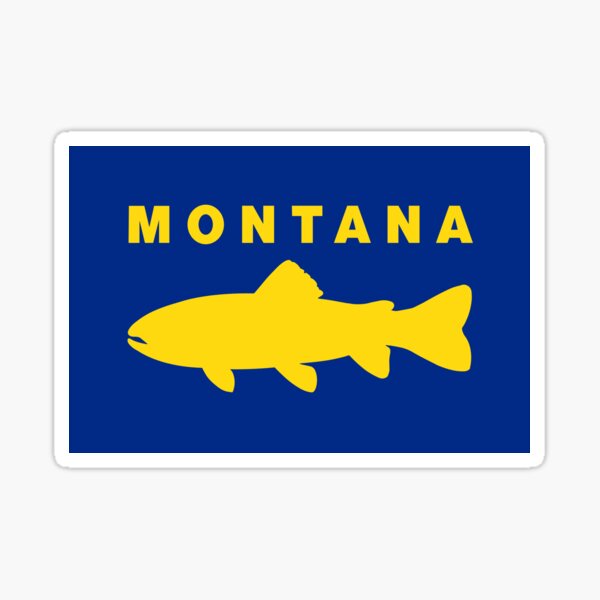 Quake Lake Fishing Sticker Montana Trout Decal Cutthroat Brown