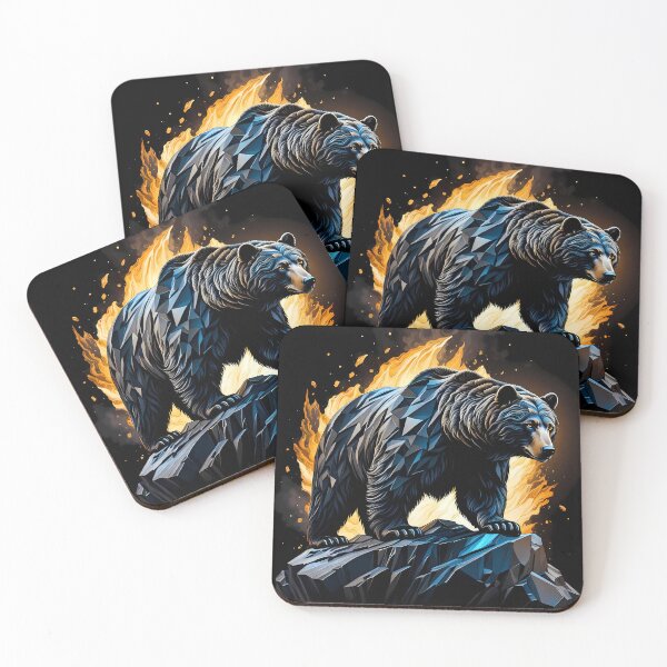 Item preview, Obsidian Bear Statue, Ai Generated Art  designed and sold by ACC .