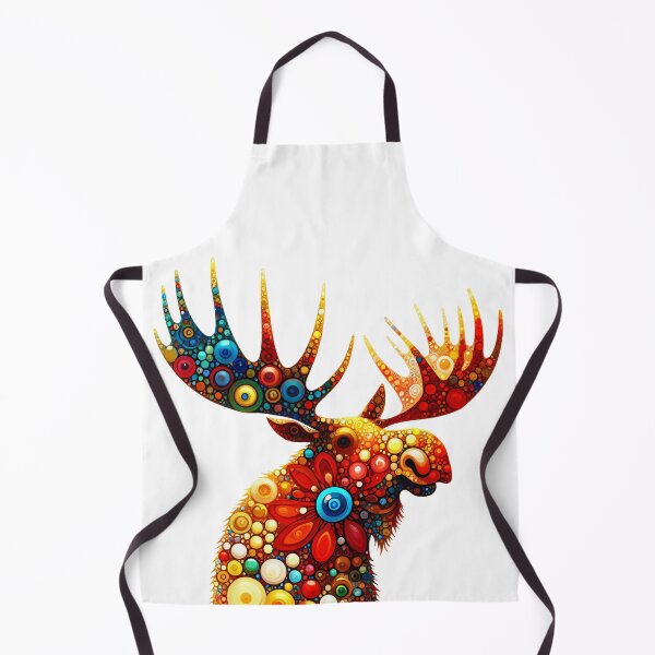 Item preview, Magnificent Moose Head in Gold and Blue designed and sold by FOLK ART FUSION by heidiannemorris.