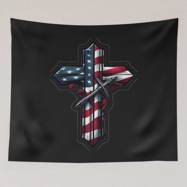 Item preview, American Flag Cross designed and sold by Biker Gramps Gear.