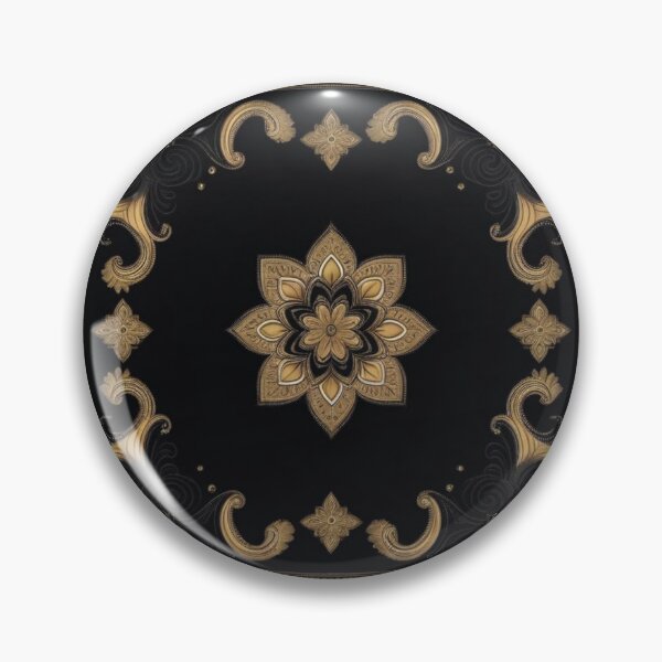Item preview, RogerPattern - "Golden Elegance: Bandana-Inspired Print on Black" designed and sold by RogerPattern.