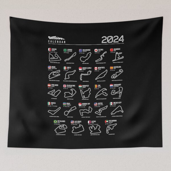 Item preview, Schedule Formula Racing Cars 2024 (B&W) designed and sold by Mariel  Toigo.