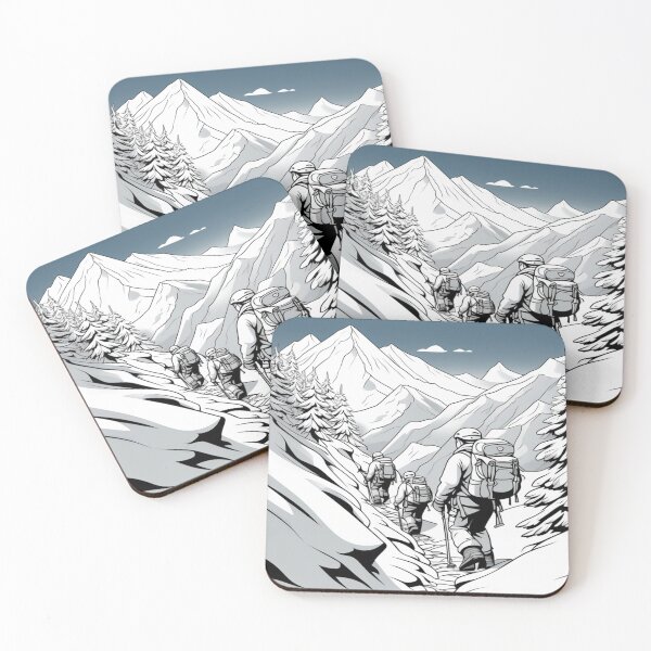 Item preview, Mountain climbers in a snowy season designed and sold by PixelPopsShop.