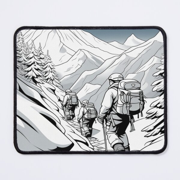 Item preview, Mountain climbers in a snowy season designed and sold by PixelPopsShop.