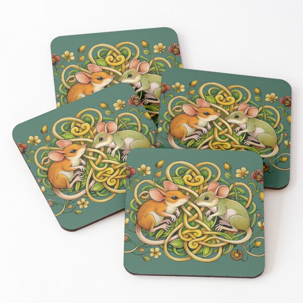 Item preview, Two cute wood mice and knotwork designed and sold by Mustela erminea.