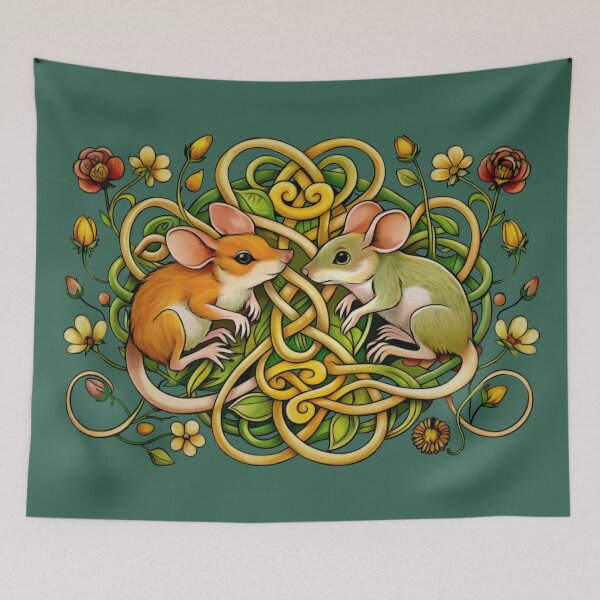 Item preview, Two cute wood mice and knotwork designed and sold by Mustela erminea.