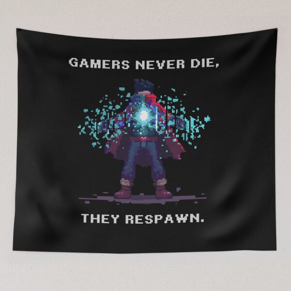 Item preview, gamers never die they respawn designed and sold by FluxDesigner.