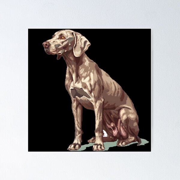 Item preview, 16-bit Pixel Art Weimaraner designed and sold by CUTEDOGGIEZ.