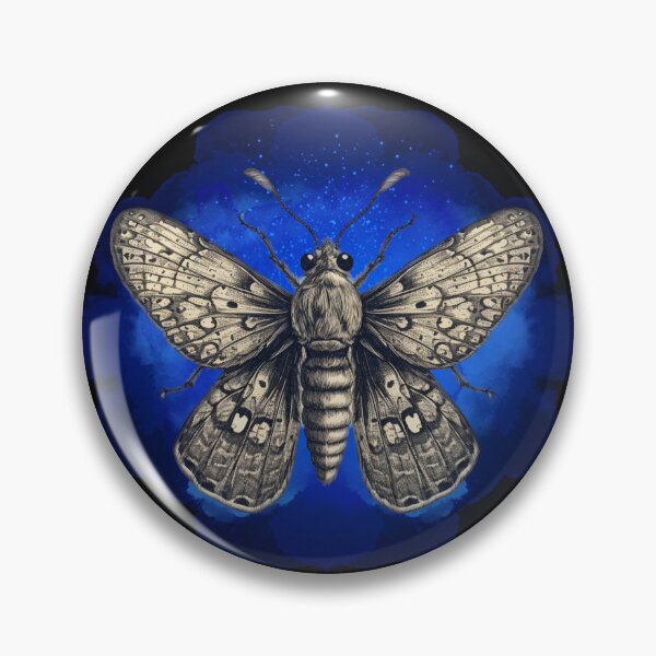 Item preview, Blue Aesthetic Magical Moth- Gothic Vibe designed and sold by ButtonBonanza.