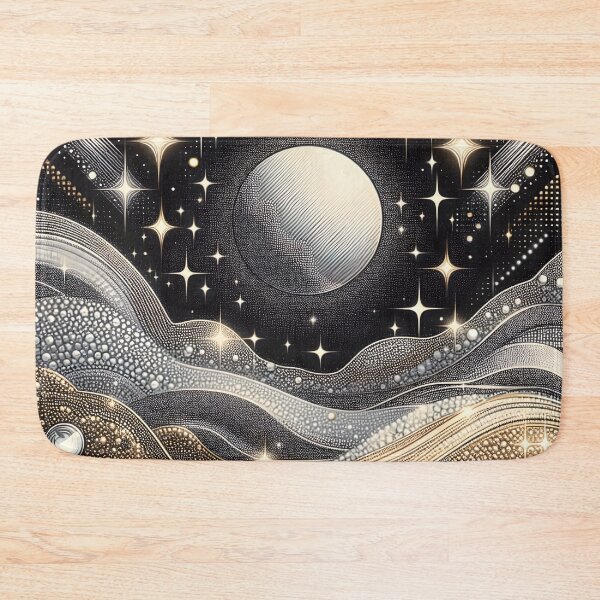 Item preview, Dazzling Moon Landscape - Silver Gold designed and sold by SilverPegasus.