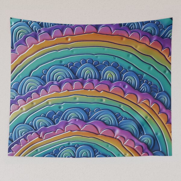 Item preview, Repeating Rainbow Bands - 3D Textured Aesthetic designed and sold by GWTF-Designs.