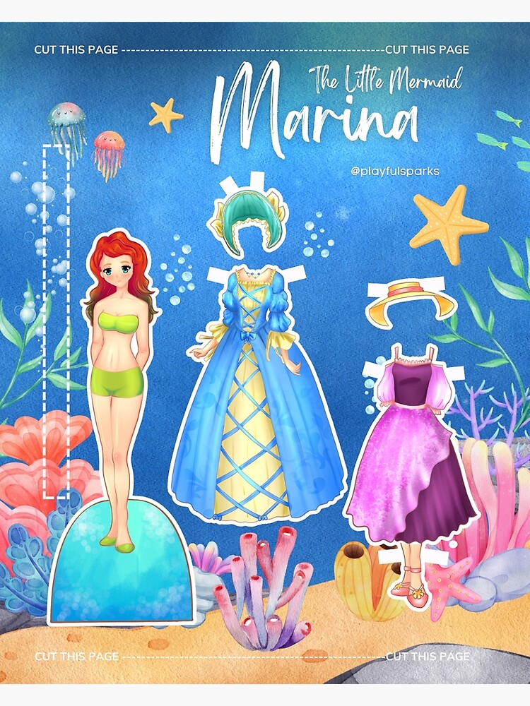 Mermaid paper doll on sale