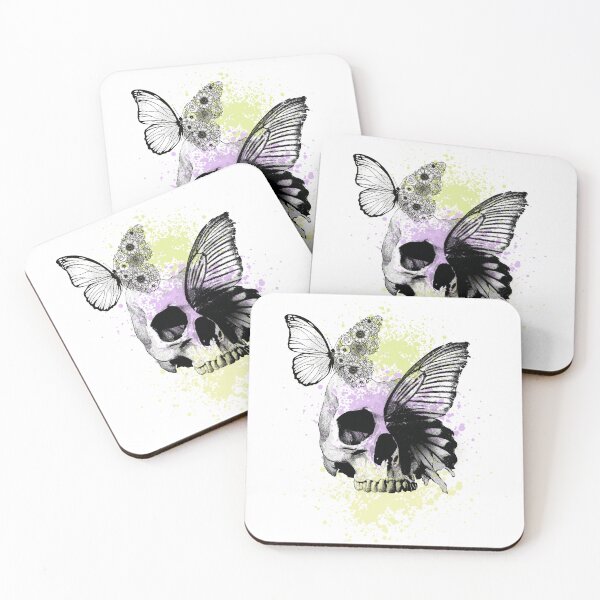 Item preview, Skull with butterfly designed and sold by Ecmoprints.