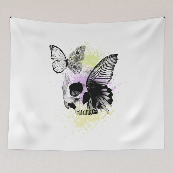 Item preview, Skull with butterfly designed and sold by Ecmoprints.
