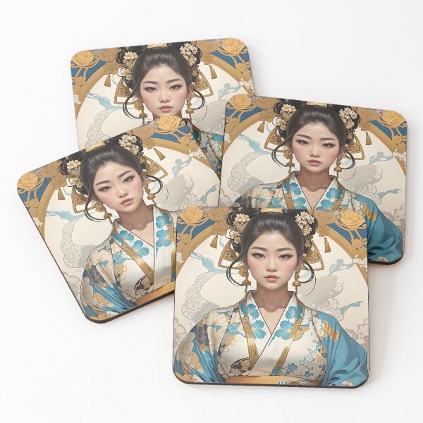 Item preview, Beautiful Korean Kisaeng Geisha retro vintage floral design designed and sold by BorgSpareParts.
