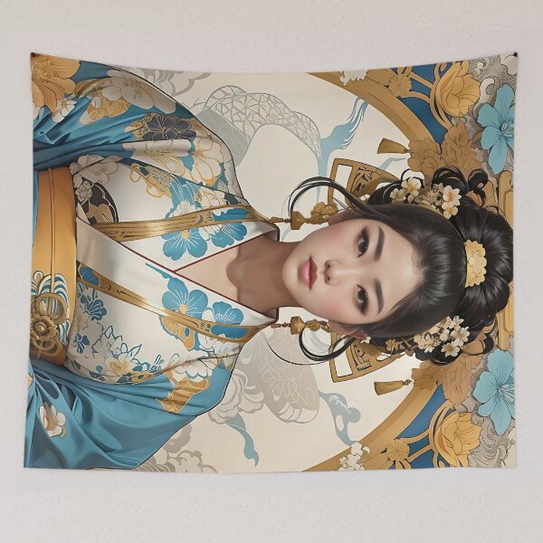 Item preview, Beautiful Korean Kisaeng Geisha retro vintage floral design designed and sold by BorgSpareParts.