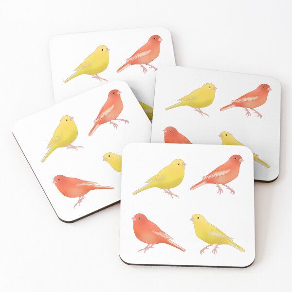 Item preview, Red factor canary and yellow canary bird art designed and sold by Yaragold.