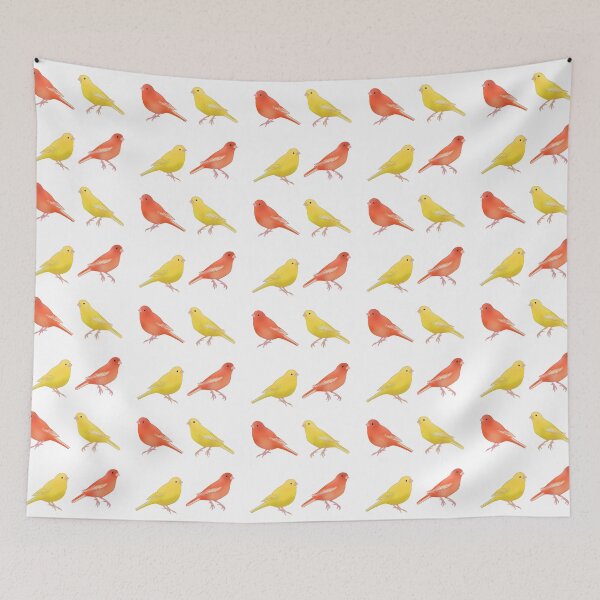 Item preview, Red factor canary and yellow canary bird art designed and sold by Yaragold.