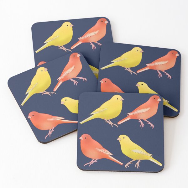 Item preview, Red factor canary and yellow canary bird art designed and sold by Yaragold.