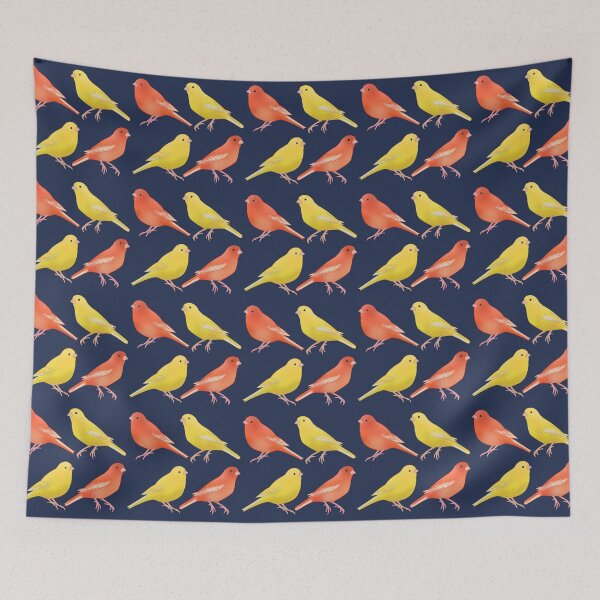 Item preview, Red factor canary and yellow canary bird art designed and sold by Yaragold.