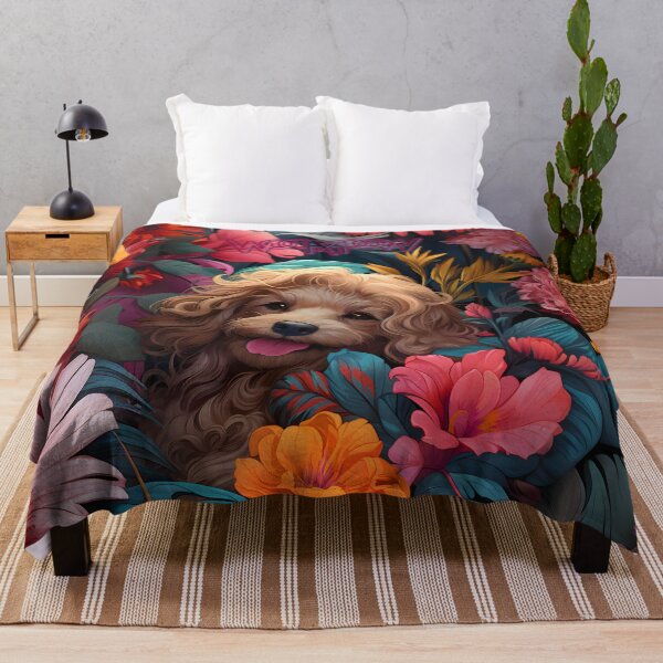 Item preview, Sweet puppy in a floral embrace designed and sold by Woof-WoofSK.