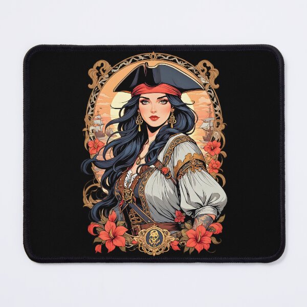 Item preview, Mary Read female pirate retro vintage floral design designed and sold by BorgSpareParts.